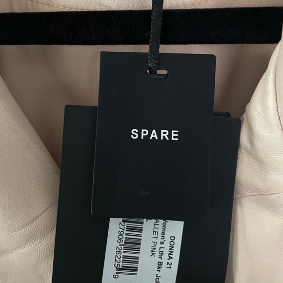 Lamarque Donna Leather Biker Jacket in Ballet Pink Size XL - Picture 10 of 16